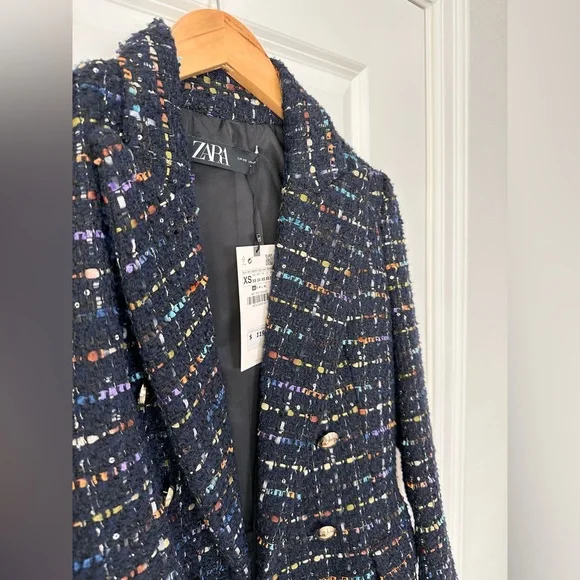 ZARA Tweed Blazer & Shorts Set - Size XS